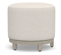 Open Box: Jake Upholstered Swivel Stool - Performance Boucle Oatmeal and Gray Wash Legs