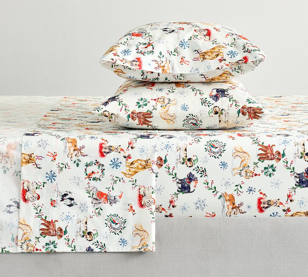 Christmas Dog Printed Sheet Set