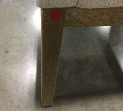 Open Box: York Upholstered Dining Armchair - Performance Boucle Oatmeal with Seadrift Legs