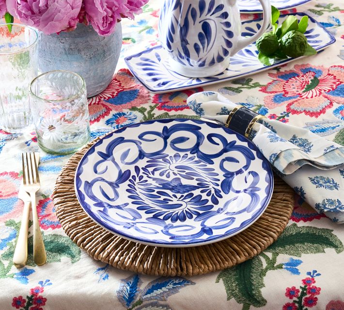 Puebla Porcelain Dinner Plates - Set of 4 | Pottery Barn