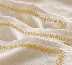 Gold Border Embroidered Napkins - Set of 4