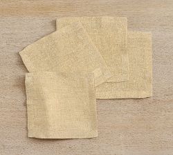 Shimmer Linen Cocktail Coasters - Set of 4