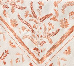 Terracotta Embroidered Cotton Table Throw