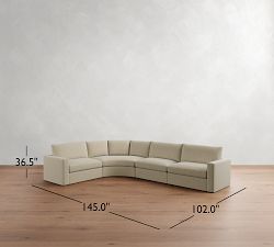 Westwood Square Arm 4-Piece Curved Wedge Sectional (151&quot;)