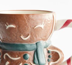 Gingerbread Stoneware Mugs - Set of 4