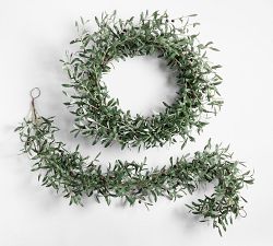 Faux Olive Wreath &amp; Garland