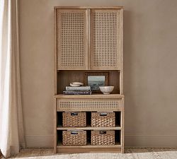 Marina Cane Tall 2-Piece Storage Cabinet (36&quot;)