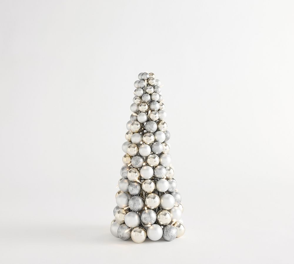 Open Box: Lit Ornament Tree: Small 19.5" - Silver