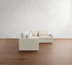 Westwood Slim Arm Deep Seat Slipcovered 3-Piece Sectional (119&quot;)