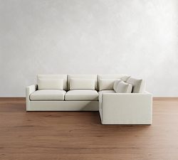 Westwood Slim Arm Deep Seat Slipcovered 3-Piece Sectional (119&quot;)