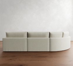 Westwood Slim Arm Deep Seat Slipcovered 4-Piece Curved Wedge Sectional (153&quot;)
