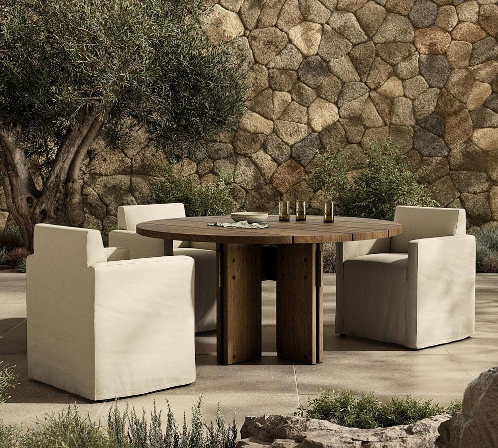 Robertson Teak Round Outdoor Dining Table (96&quot;)
