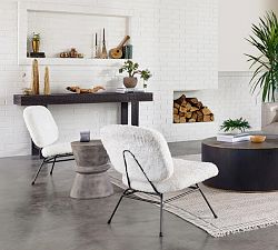 Clessidra Concrete Round Outdoor End Table (15&quot;)