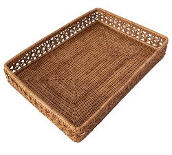 Tava Braided Rattan Rectangular Tray
