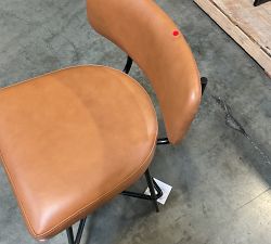 Open Box: Maison Leather Counter Height Swivel Stool, Statesville Caramel - Bronze Legs