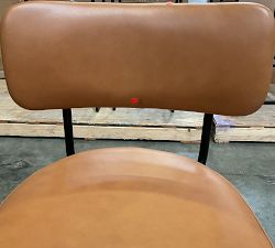 Open Box: Maison Leather Counter Height Swivel Stool, Statesville Caramel - Bronze Legs