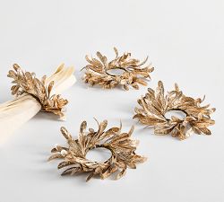 Olive Leaf Napkin Rings - Set of 4