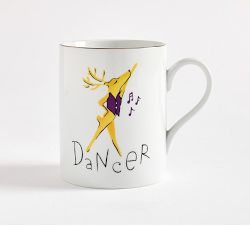 Vintage Reindeer Mugs - Mixed Set of 8