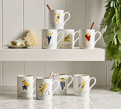 Vintage Reindeer Mugs - Mixed Set of 8