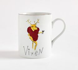 Vintage Reindeer Mugs - Mixed Set of 8