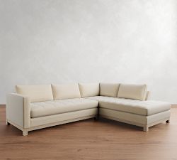 Jake Tufted Seadrift Wood Base Return Bumper Sectional (110")