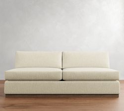 Build Your Own Carmel Slim Arm Wood Base Sectional