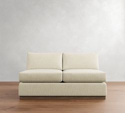Build Your Own Carmel Slim Arm Wood Base Sectional