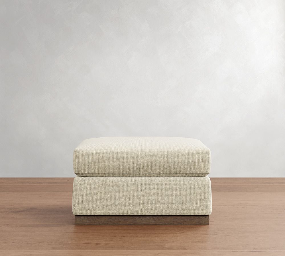 Carmel Wide Arm Wood Base Ottoman