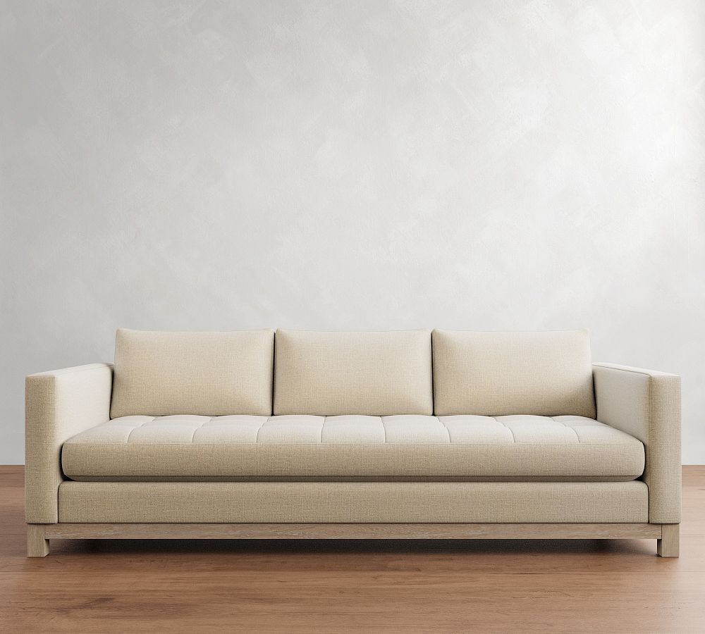 Jake Tufted Seadrift Wood Base Sofa (63&quot;&ndash;96&quot;)