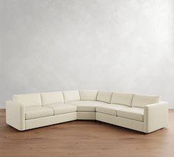 Carmel Slim Arm 3-Piece L-Shaped Wedge Sectional (120"&ndash;126")