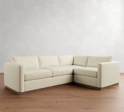 Carmel Slim Arm Wood Base 3-Piece Sectional (110&quot;)