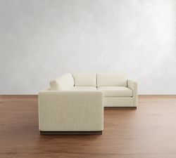Carmel Slim Arm Wood Base 3-Piece Sectional (110&quot;)