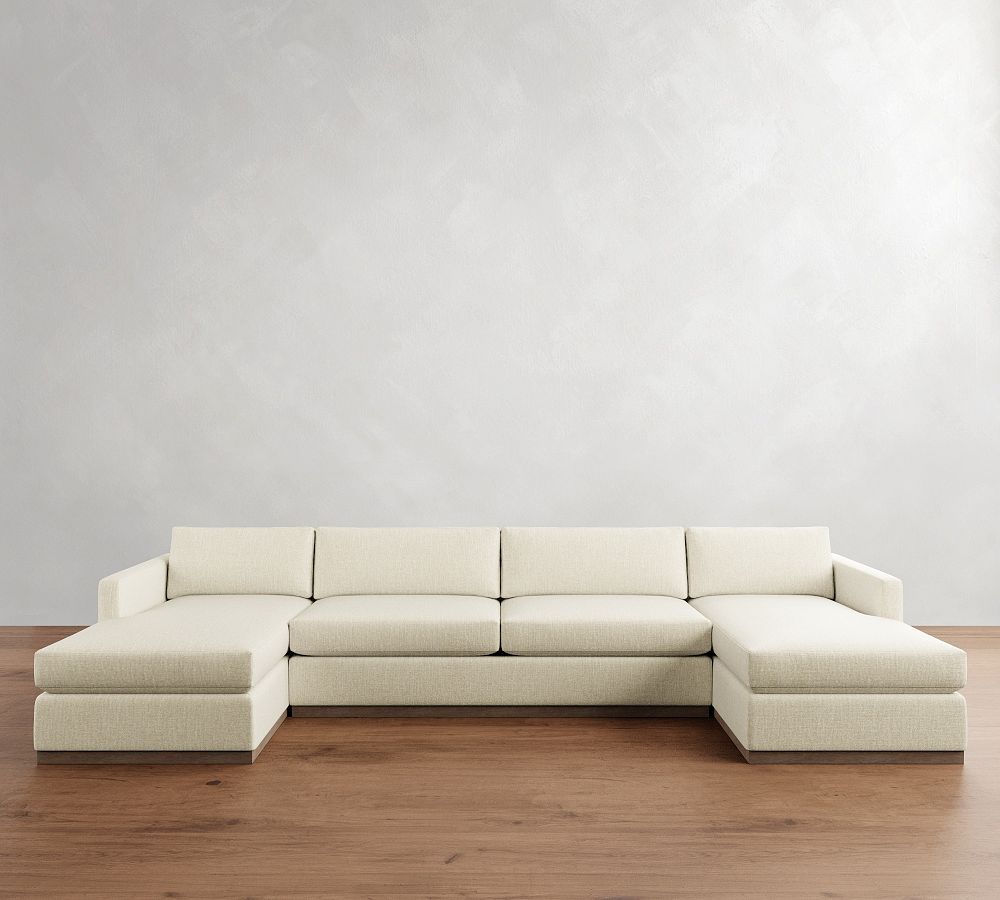 Carmel Slim Arm Wood Base Double Chaise Sectional (139&quot;&ndash;171&quot;)