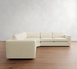 Carmel Wide Arm 3-Piece L-Shaped Wedge Sectional (123&quot;&ndash;129&quot;)