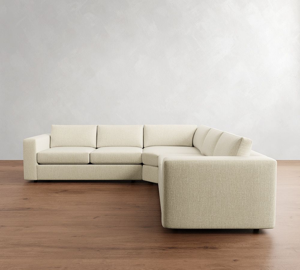 Carmel Wide Arm 3-Piece L-Shaped Wedge Sectional (123&quot;&ndash;129&quot;)