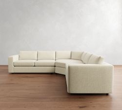 Carmel Wide Arm 3-Piece L-Shaped Wedge Sectional (123&quot;&ndash;129&quot;)