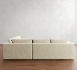 Carmel Wide Arm Slipcovered 3-Piece Wedge Sectional (123&quot;&ndash;129&quot;)