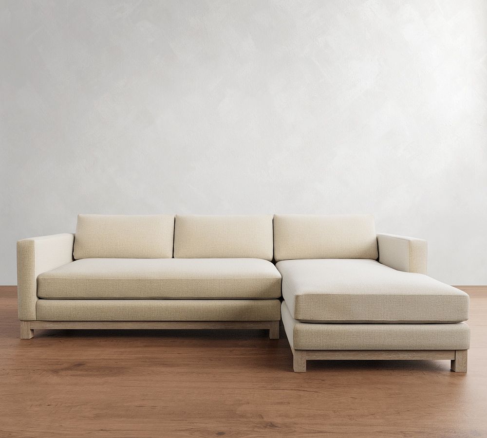 Jake Seadrift Wood Base Chaise Sectional (110&quot;&ndash;120&quot;)