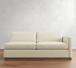 Build Your Own Carmel Slim Arm Wood Base Sectional