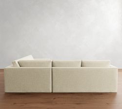 Carmel Slim Arm Slipcovered 3-Piece Wedge Sectional (120&quot;&ndash;126&quot;)