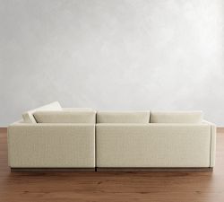 Carmel Slim Arm Wood Base 3-Piece Wedge Sectional (120")