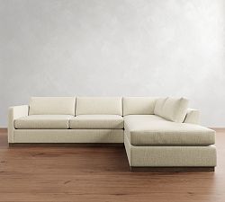 Carmel Slim Arm Wood Base Return Bumper Sectional (112&quot;&ndash;124&quot;)