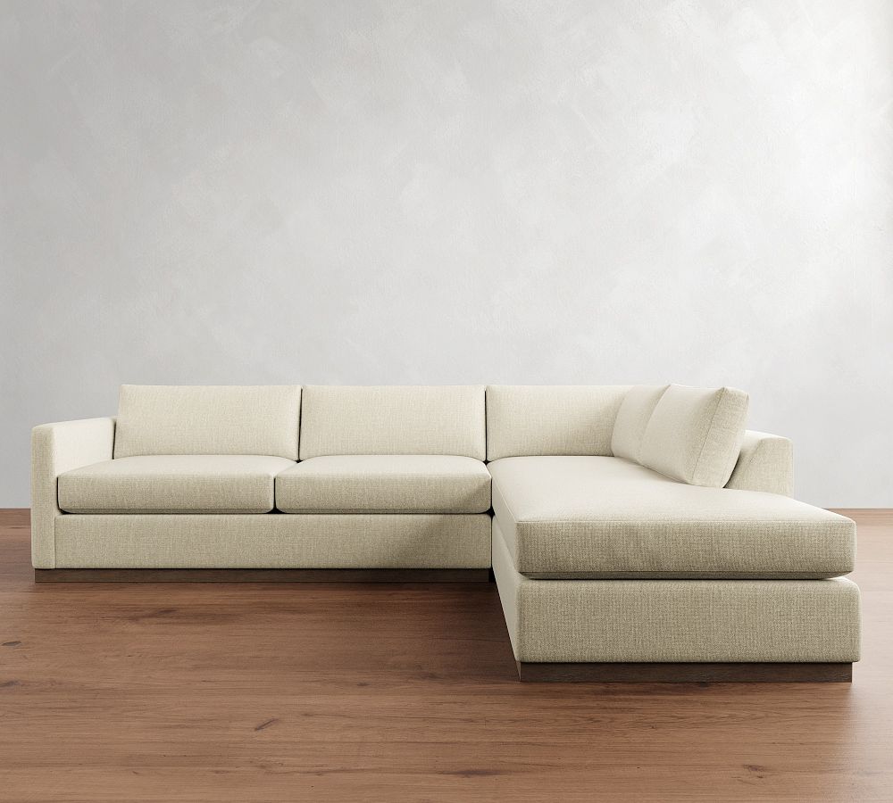 Carmel Slim Arm Wood Base Return Bumper Sectional (112&quot;&ndash;124&quot;)