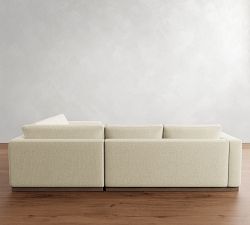 Carmel Wide Arm Wood Base 3-Piece Wedge Sectional (123&quot;)