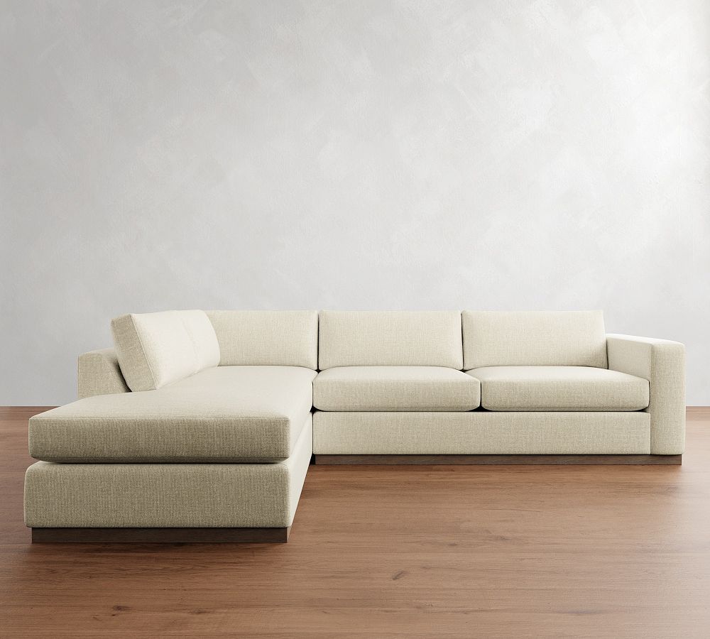 Carmel Wide Arm Wood Base Return Bumper Sectional (113&quot;&ndash;125&quot;)