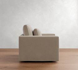 Westwood Square Arm Deep Seat Slipcovered Swivel Chair