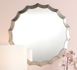 Scalloped Round Wall Mirror