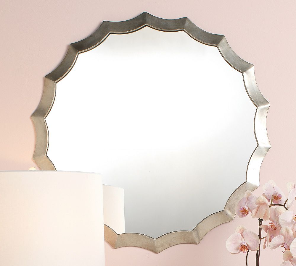 Scalloped Round Wall Mirror