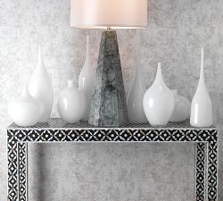 Vivienne White Glass Vases - Set of 2