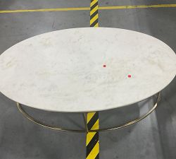 Open Box: Delaney Oval Marble Coffee Table (50&quot;) - Antique Brass